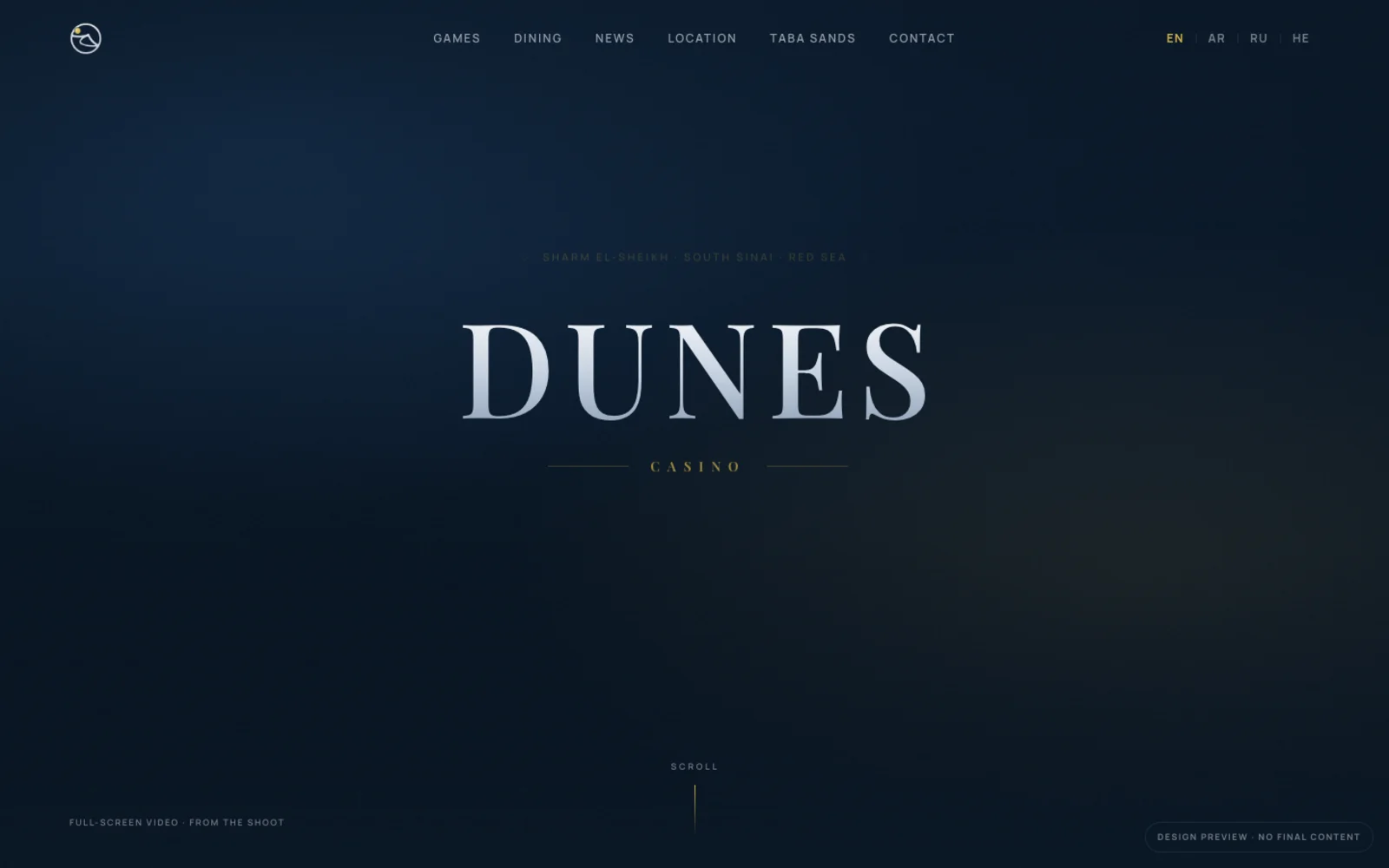 Dunes Casino, aperçu du site